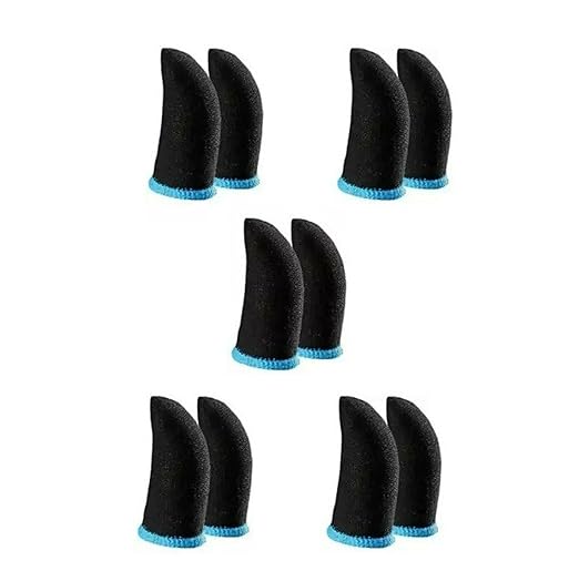 ZERO (5 Pair - 10 Pcs) Pubg Anti-Slip Thumb Sleeve, Slip-Proof Sweat-Proof Professional Touch Screen Thumbs Finger Sleeve for Pubg Mobile Phone Game Gaming Gloves Multi Colour
