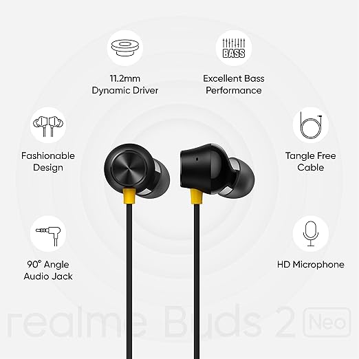realme Buds 2 Neo Wired in Ear Earphones with Mic (Black)