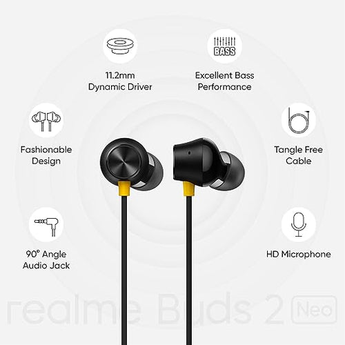 realme Buds 2 Neo Wired in Ear Earphones with Mic (Black)
