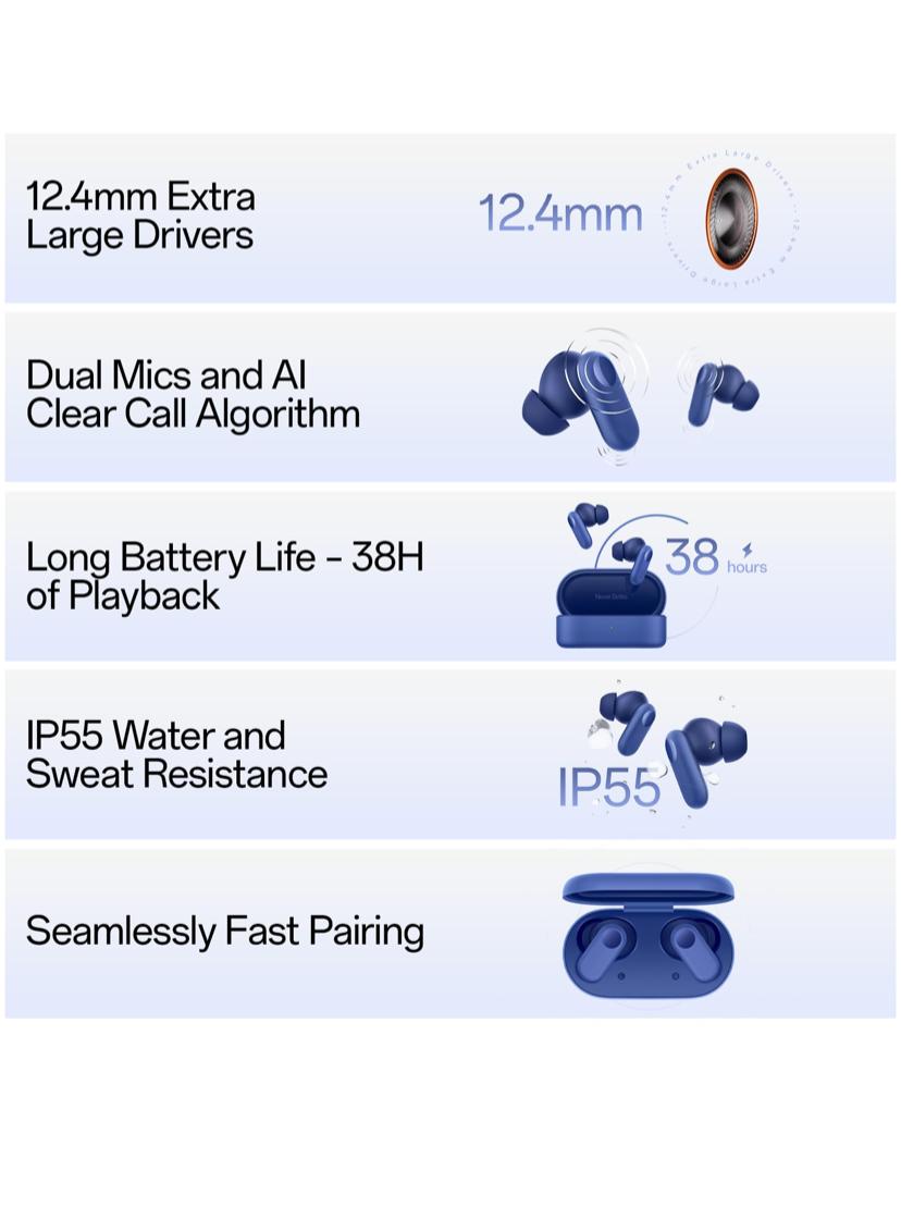 OnePlus Nord Buds 2r True Wireless in Ear Earbuds with Mic