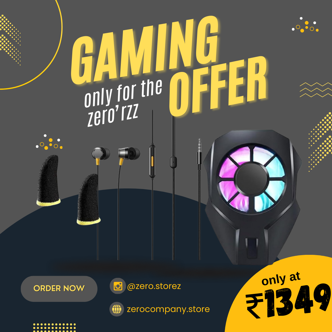 ZERO GAMING COMBO (mobile cooler, realme buds 3, 5xfinger slevees)