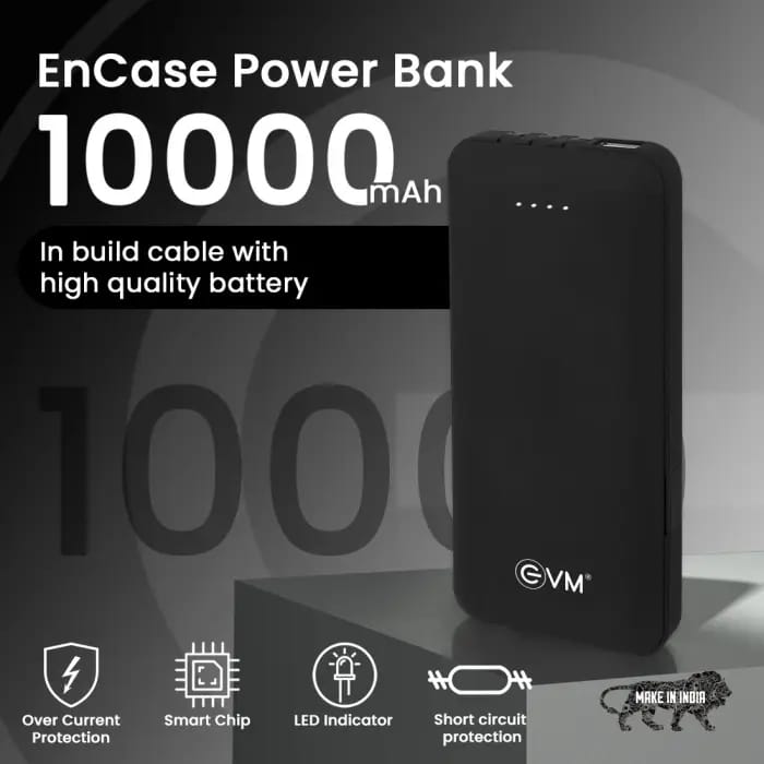 EVM EnCase 10000mAh Power Bank (Model: EVM P0077).