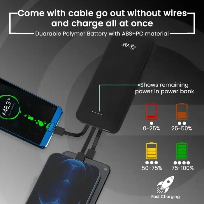 EVM EnCase 10000mAh Power Bank (Model: EVM P0077).