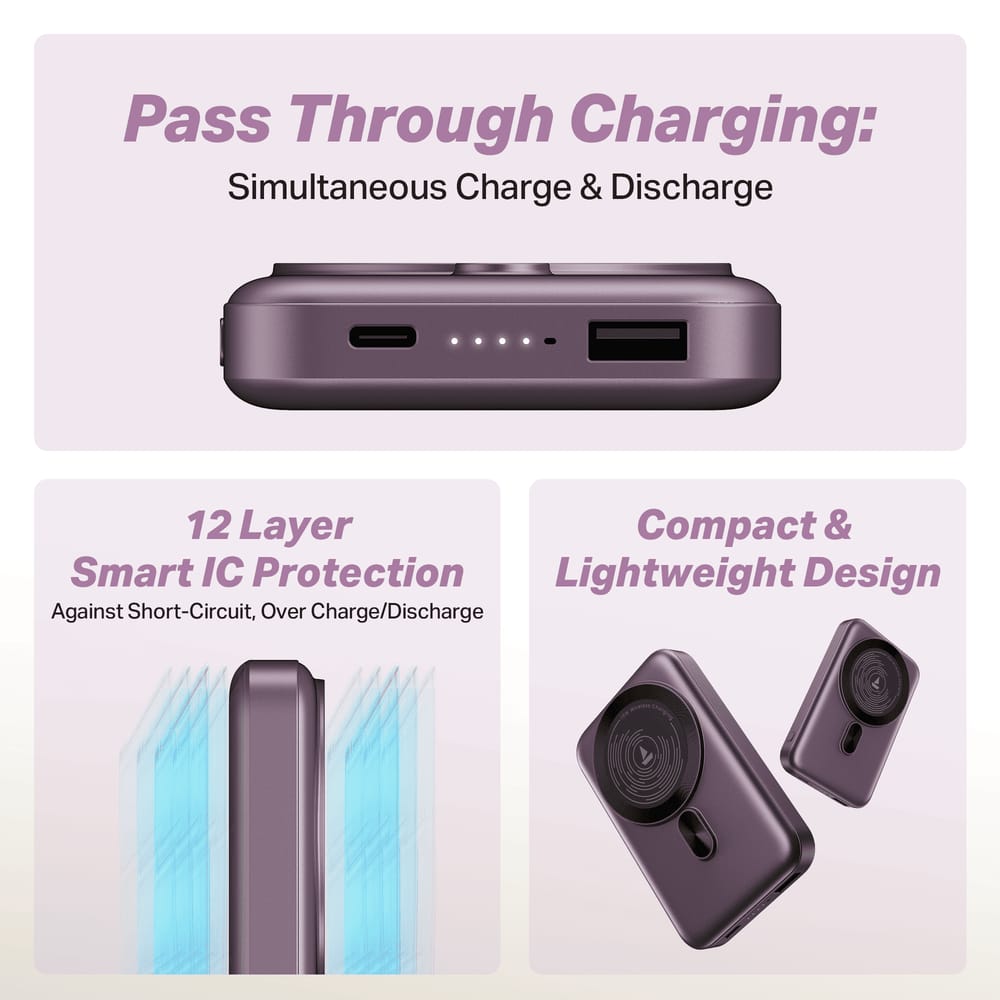 boAt EnergyShroom PB331 Magnacharge 10000mAh Magnetic Wireless Powerbank.